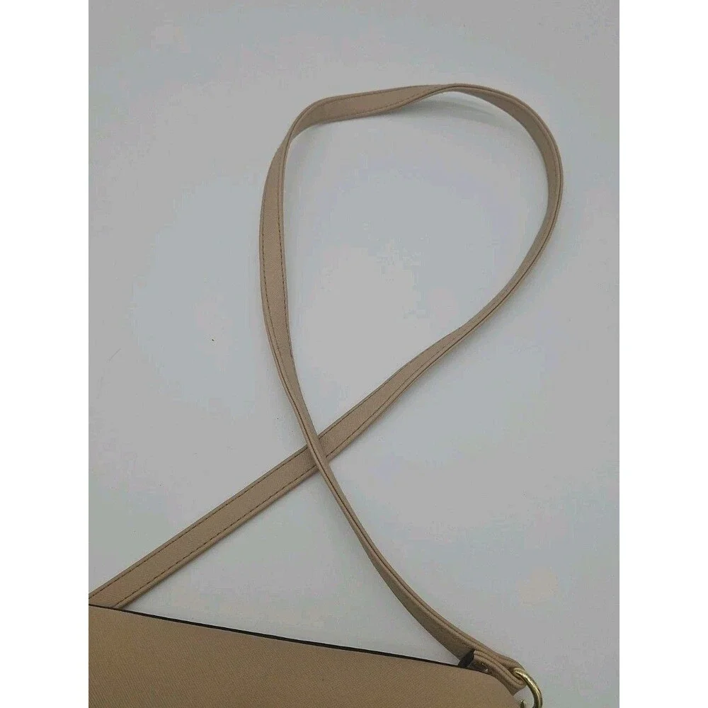 STEVE MADDEN Tan DOME SATCHEL CROSSBODY BAG GOLD CHAIN